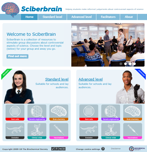 Página inicial da base Sciberbrain (Imagem: www.sciberbrain.org)